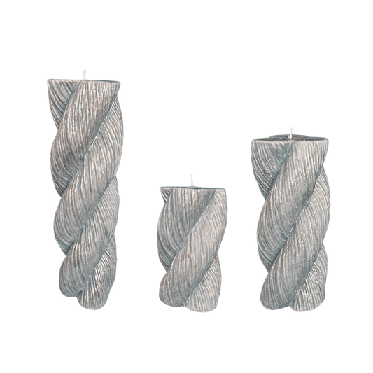 Set of Three Steel Rope Candles